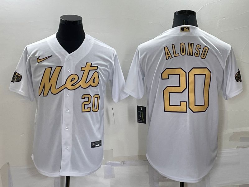 Cheap Men New York Mets 20 Alonso White 2022 All Star Nike MLB Jerseys